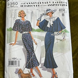 VINTAGE Simplicity 9360 | Misses Dress Pattern | Size HH 6-12 | UNCUT