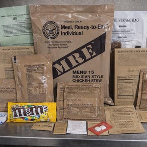 US Army MRE 12-Meal Case with Backpack – NATO Combat Rations Survival Food Kit