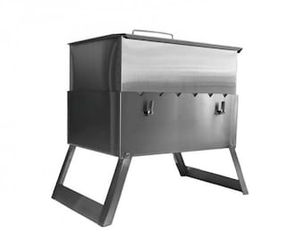 Bärbar BBQ-grill och rökare – Campingkolgrill, matlagningsset i rostfritt stål för utomhusbruk