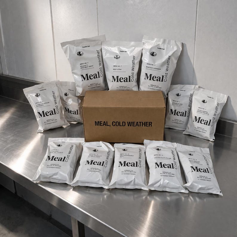 Cold Weather MRE Pack – 12 Freeze Dried Survival Meals for Camping, Emergency Food