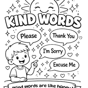 Proverbs 16:24 Kind Words Coloring Page, Christian Kids Printable