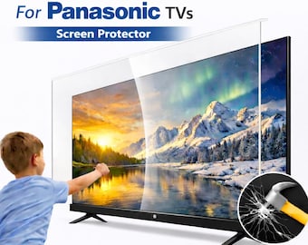 Protector de pantalla para televisores Panasonic. Ajuste personalizado por tamaño. Protección transparente contra impactos y rayones.