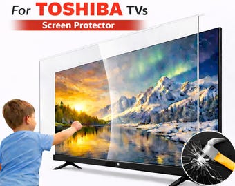 Protector de pantalla para televisores Toshiba. Ajuste personalizado por tamaño. Protección transparente contra impactos y rayones.