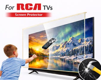 Protector de pantalla para televisores RCA. Ajuste personalizado por tamaño. Protección transparente contra impactos y rayones.