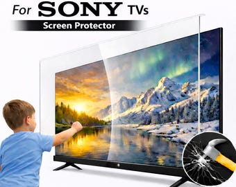 Protector de pantalla para televisores Sony. Ajuste personalizado por tamaño. Protección transparente contra impactos y rayones.