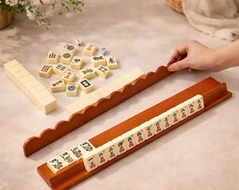 Estante de madera personalizado para fichas de Mahjong, bandeja para fichas de Mahjong a medida, estante desmontable para fichas de Mahjong, accesorio portátil para el juego de Mahjong (regalo).