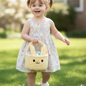 Virkmönster för påskkorg med kaninhandtag PDF