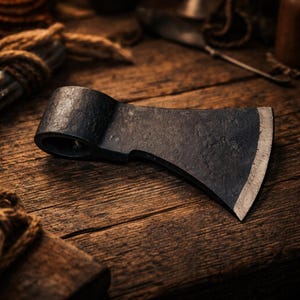 Hand-Forged 5 Inch Axe Head | Traditional Blacksmith Made | Tool Head for Craft, Display & Restoration