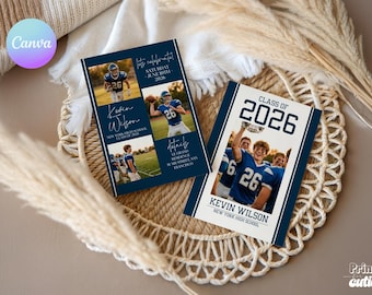 Masculine Graduation Party Invite – Classic Varsity Stripes Design (Printable DIY)