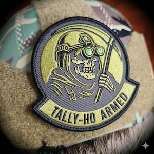 Tally-Ho Armed - Olive Drab Patch, Embroidered Patches, Appliques for Backpacks, Caps Hats, Vests Jackets
