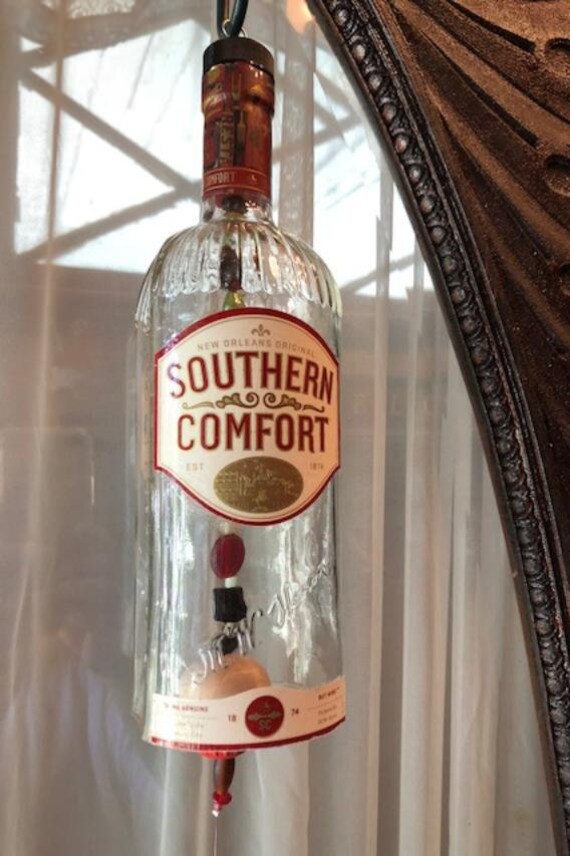 Southern Comfort Whiskey Recycled Liquor Bottle Wind Chime Etsy