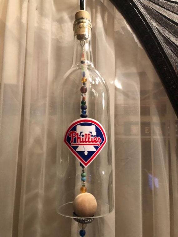Philadelphia Phillies Recycled Wine Bottle Wind Chime Wind Chimes Home
