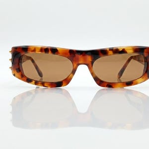 Vintage Fendissime by Fendi Sunglasses Mod. F520 | 90s Italian Designer Eyewear | Tortoise Shell & Gold Shield Frames | Made in Italy