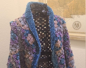 Woman jacket crochet pattern, Velvet Jacket Crochet Pattern *PDF Download*, cardigan crochet pattern, instant download