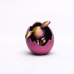 3d printed easter bunny in egg – custom handmade decorative piece