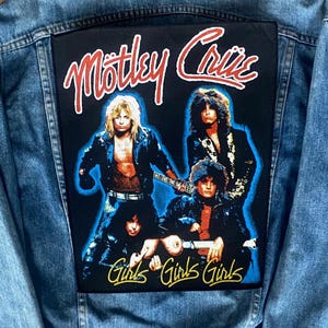 Vintage 80s Mötley Crue Backpatch, Girls Girls Girls, Glam Rock, Metal, Biker Patch, Battle Jacket