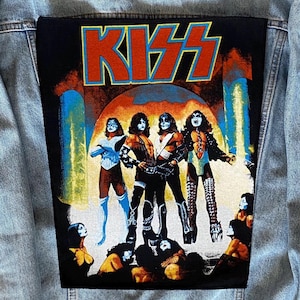 Vintage KISS-rugpatch uit de jaren 80, Love Gun, hardrock, metal, bikerpatch, gevechtsjack