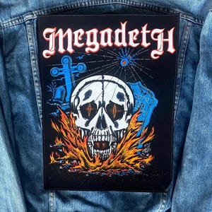 Vintage 80s Megadeth Backpatch, Thrash Metal, Biker Patch, Battle Jacket