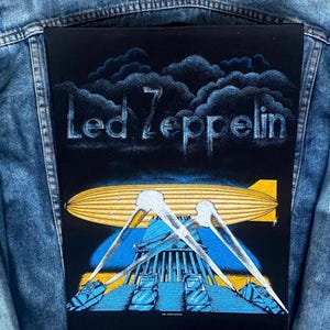 Vintage Led Zeppelin 1986 naszywka na plecy, album II rozkładany na pół, rockowo-metalowa kurtka motocyklowa