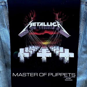 Vintage 1994 Metallica Master of Puppets Backpatch, 90s, Thrash Metal, Giant, Biker Patch, Battle Jacket