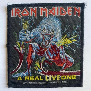 Vintage Iron Maiden A Real Live One 1993 Patch, 90-talet, Heavy Metal