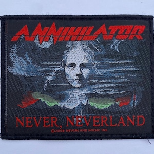 Vintage 2008 Annihilator Never, Neverland Aufnäher, Thrash Metal
