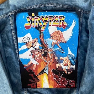 Parche trasero vintage de Stryper "To Hell With The Devil", parche para chaqueta de motociclista de hard rock metal de los 80.