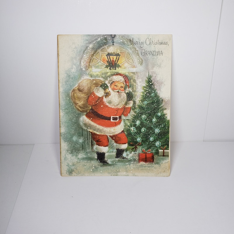 Vintage Glitter Christmas Cards Etsy