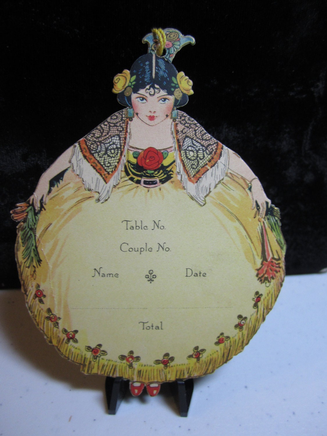 Gorgeous 1920's-30's Unused Art Deco Die Cut Gold Gilded Bridge Tally ...