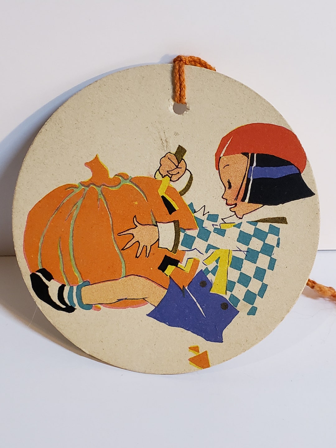 Vintage Unused 1920's-30's Round Bridge Tally Card Halloween Theme ...
