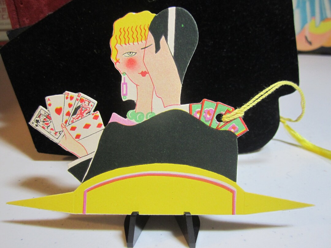 1920's-30's Extreme Art Deco Die Cut Bridge Tally and Place Card Deco ...