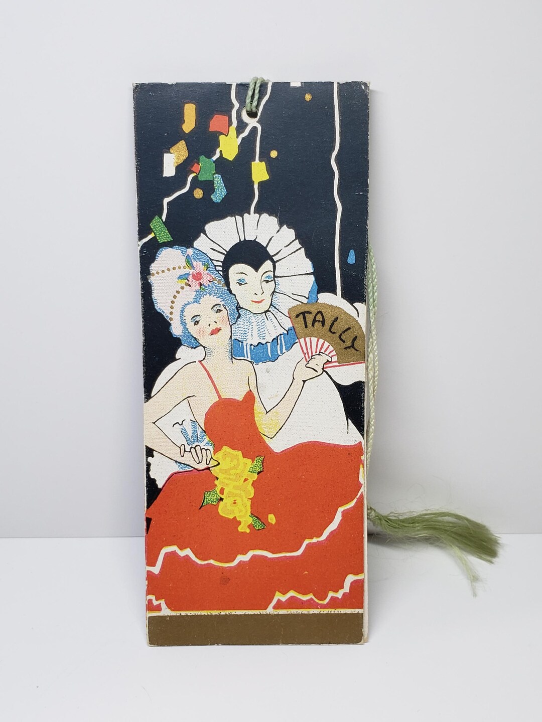 Colorful Unused Art Deco 1930's Gold Gilded and Die Cut Bridge Tally ...