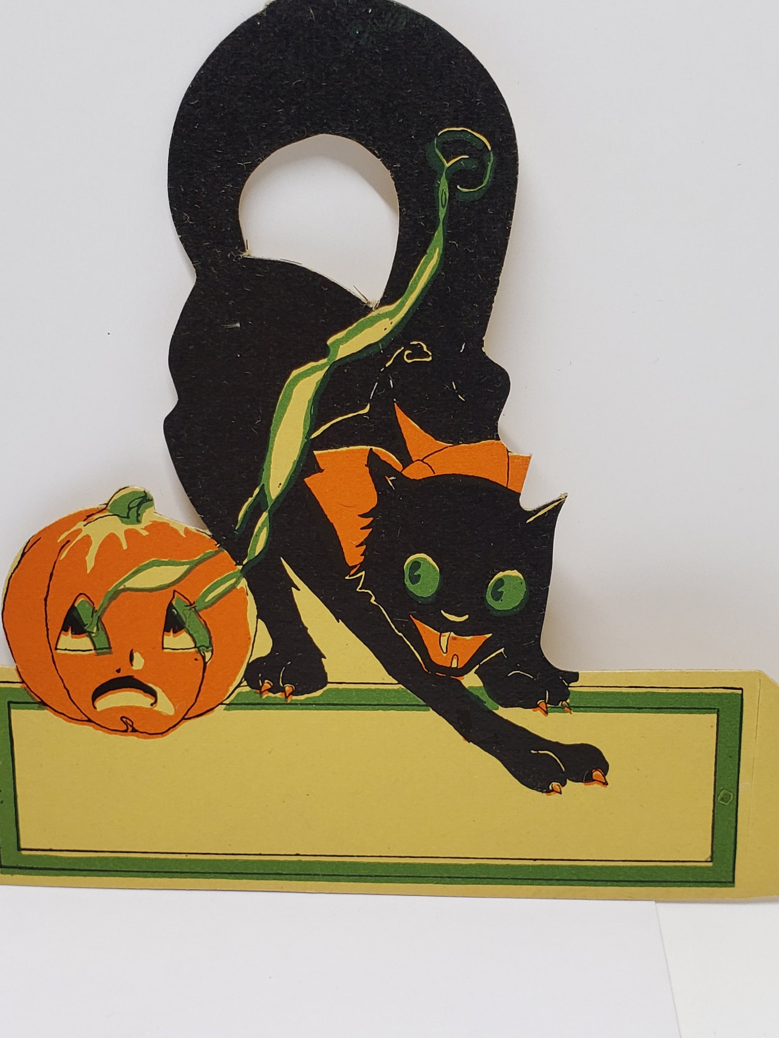 Vintage Unused Die Cut 1920's Hallmark Halloween Place Card Arched ...