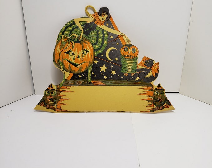 Unused NOS 1920's Die Cut Art Deco Hallmark Halloween Bridge Tally ...