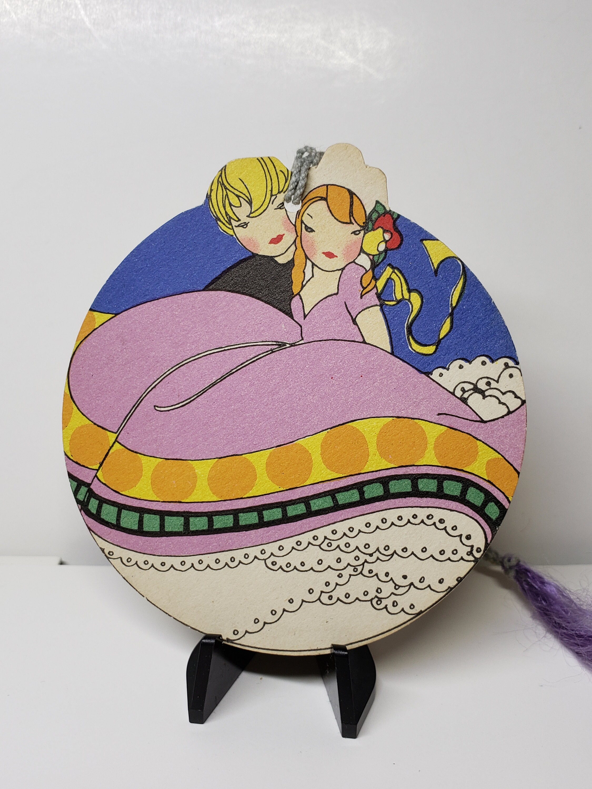 Adorable 1920's Unused Art Deco Die Cut Round Shaped Hallmark Bridge ...