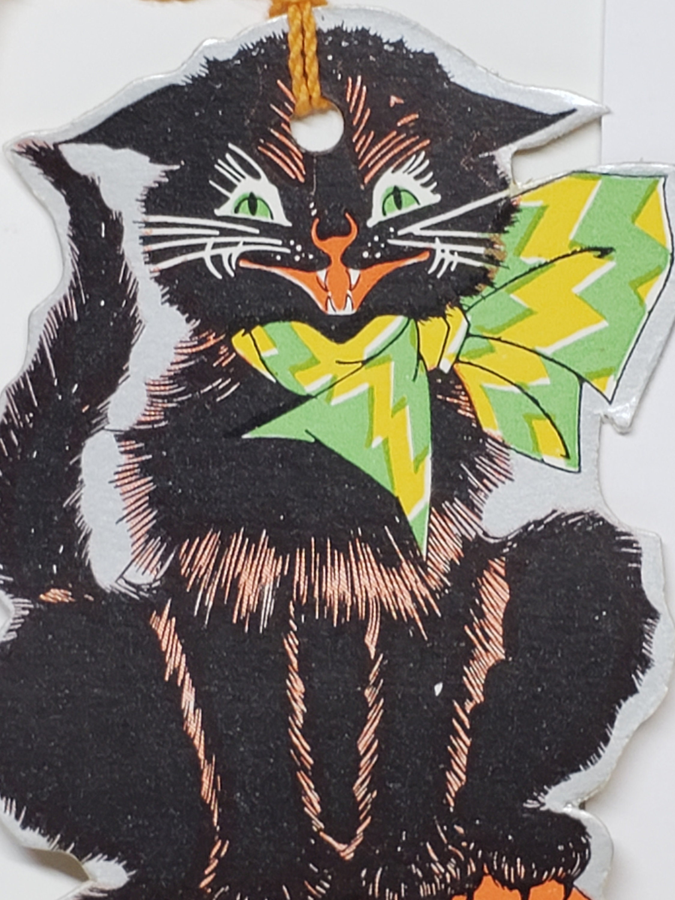 Vintage Unused 1930's Die Cut Silver Gilded Halloween Bridge Tally ...