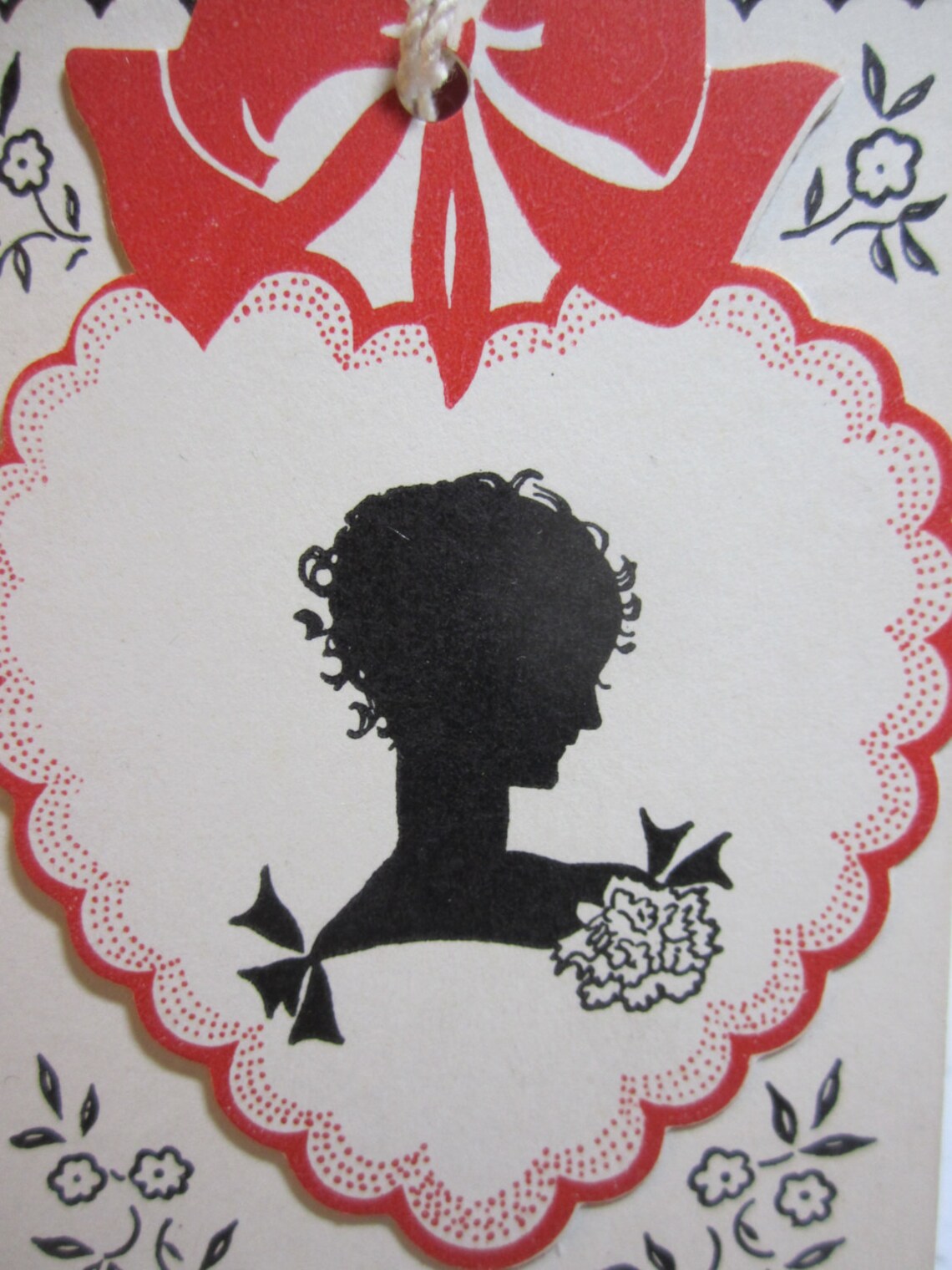 1930's Art Deco Unused Gibson Bridge Tally Card Silhouette of Lady on ...