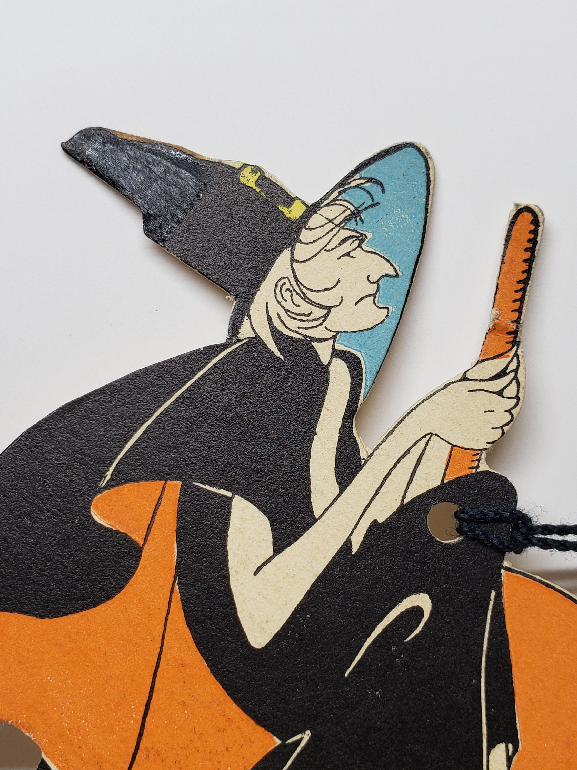 Unused Die Cut Colorful Circa 1930's Halloween Bridge Tally Card Grey ...