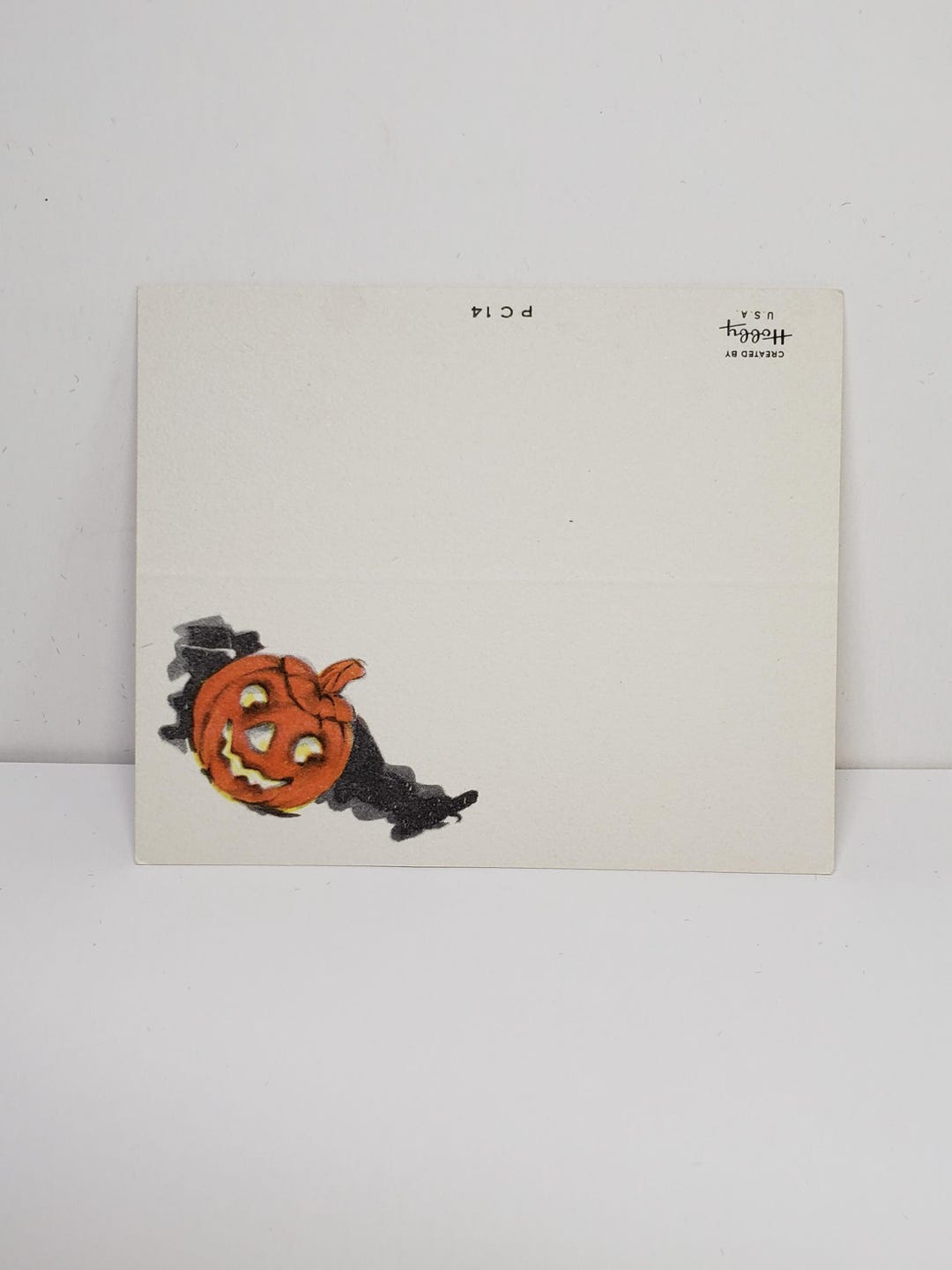 Vintage 1950's Unused Halloween Place Card Smiling Jack O'lantern ...