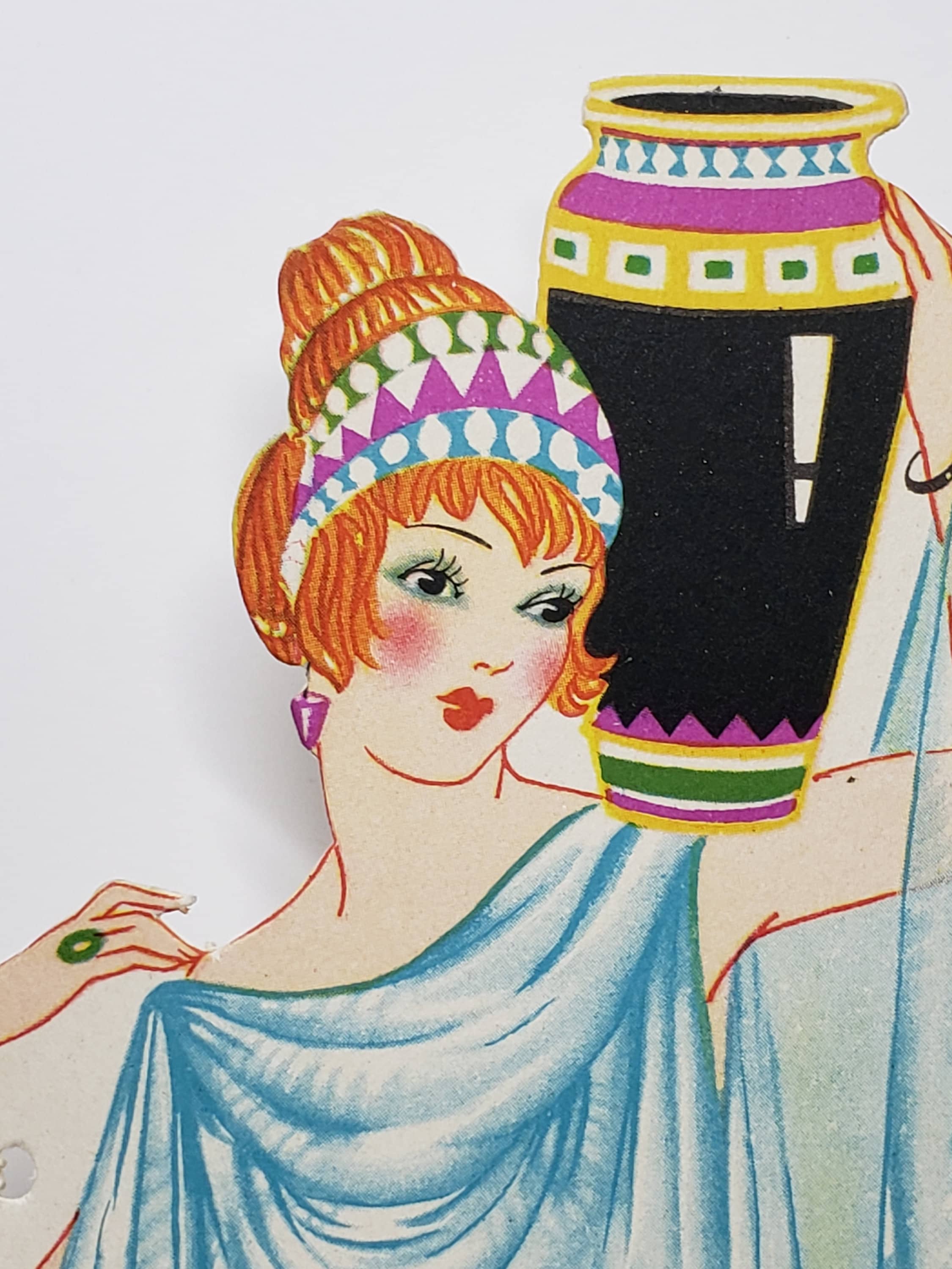 Gorgeous Unused Art Deco Die Cut Henderson Line 1920's Flapper Dressed ...