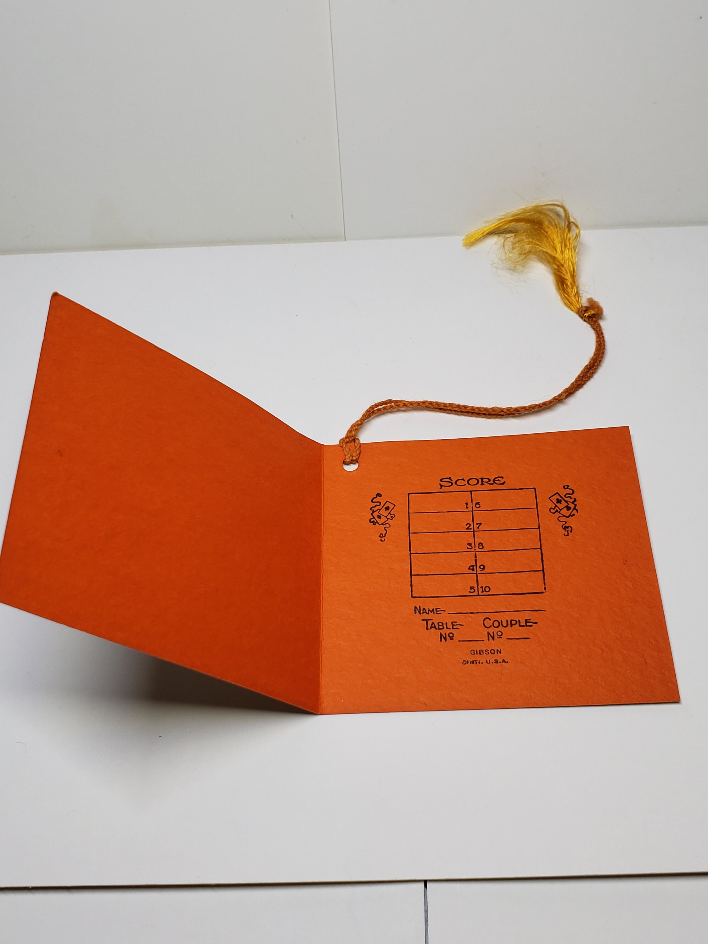 Art Deco Unused Gibson 1920's Bridge Tally Card Extreme Deco Red Headed ...