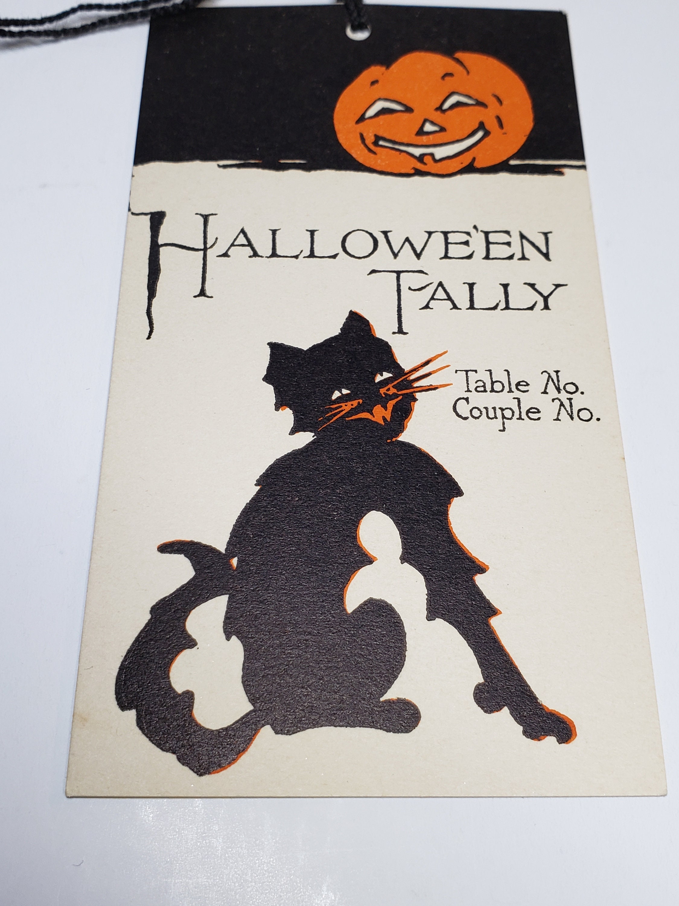 Vintage Unused 1920's-30's Gibson Halloween Bridge Tally Card Sly ...