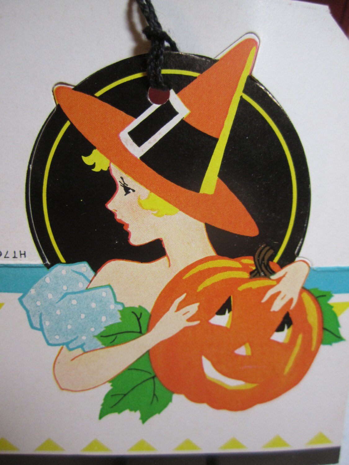 1930's-40's Unused Art Deco Die Cut Halloween Bridge Tally Card Profile ...
