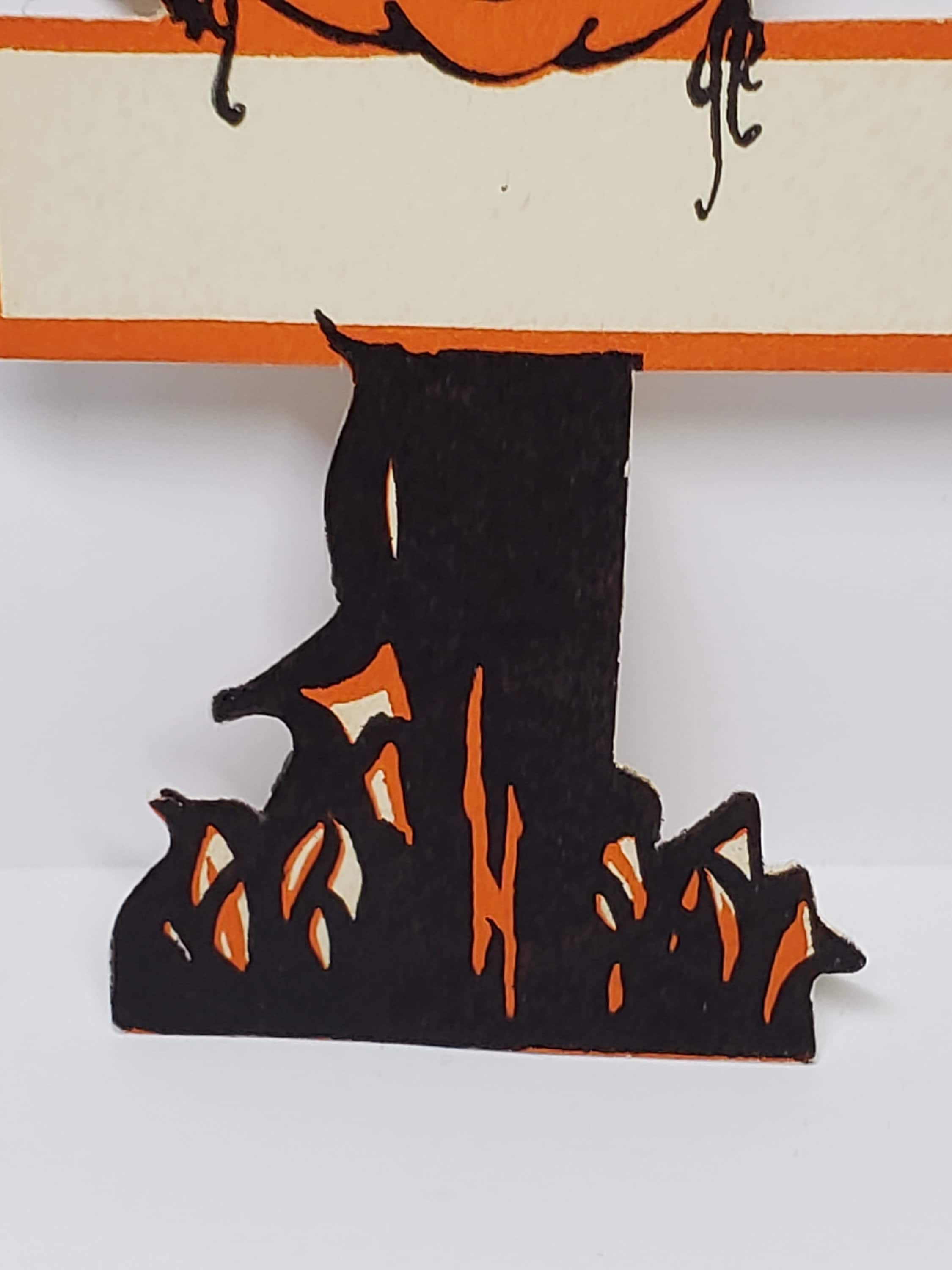 Unused Die Cut Gibson 1920's-30's Halloween Place Card Jack O'lantern ...