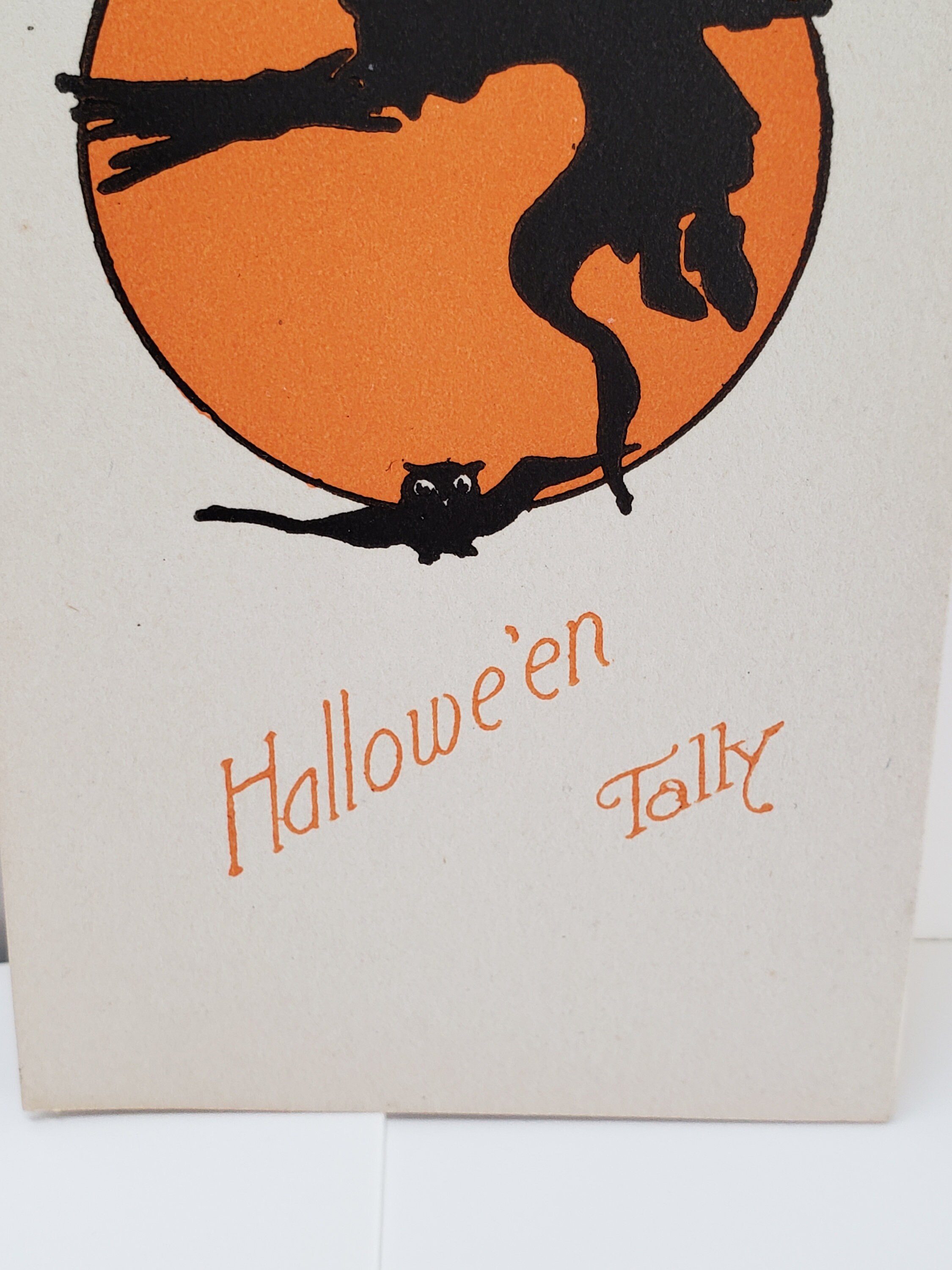 Vintage Unused 1920's Halloween Bridge Tally With Ugly Old Witch ...