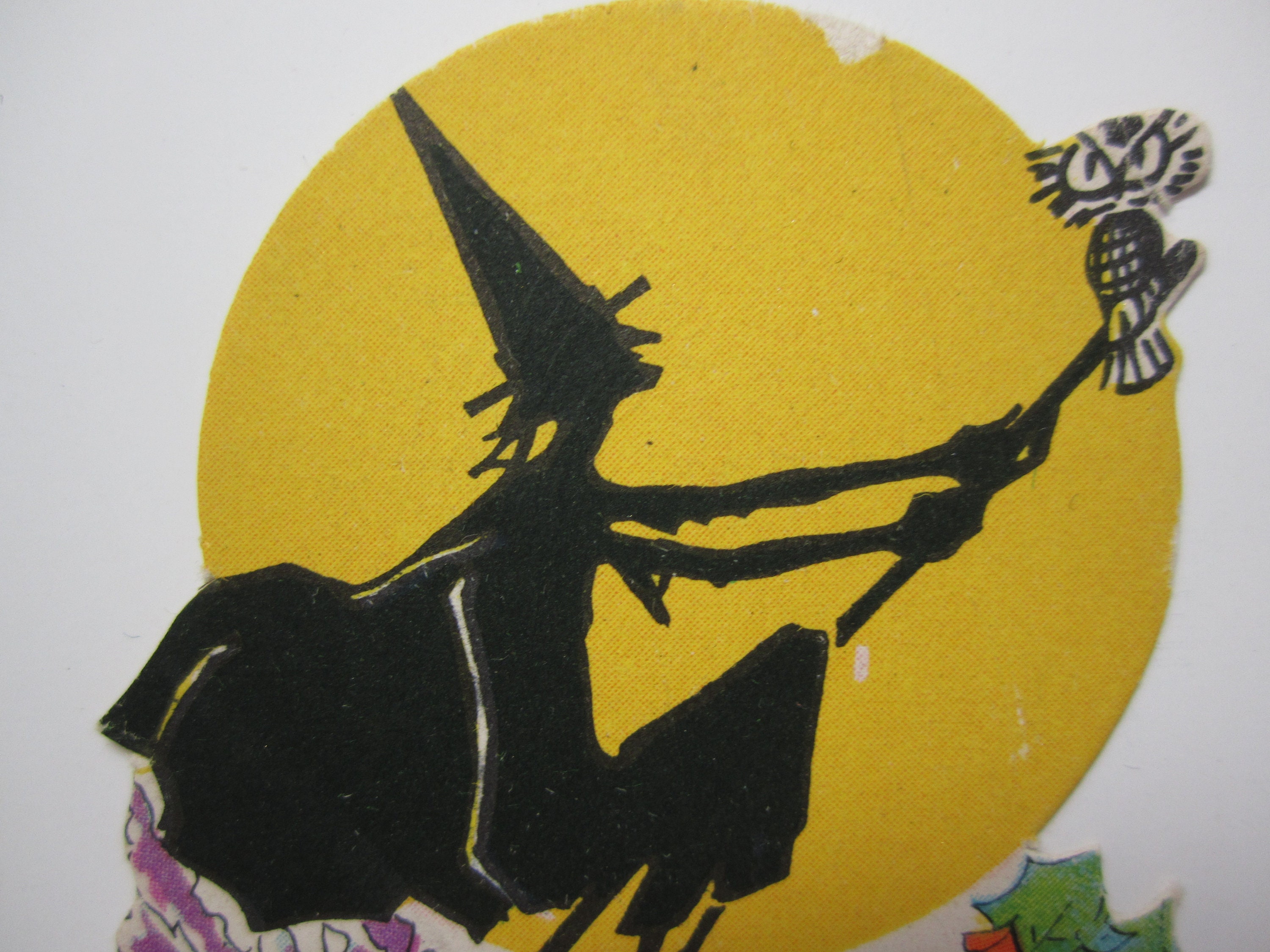Vintage Unused 1920's-30's Halloween Place Card Image of Silhouette of ...