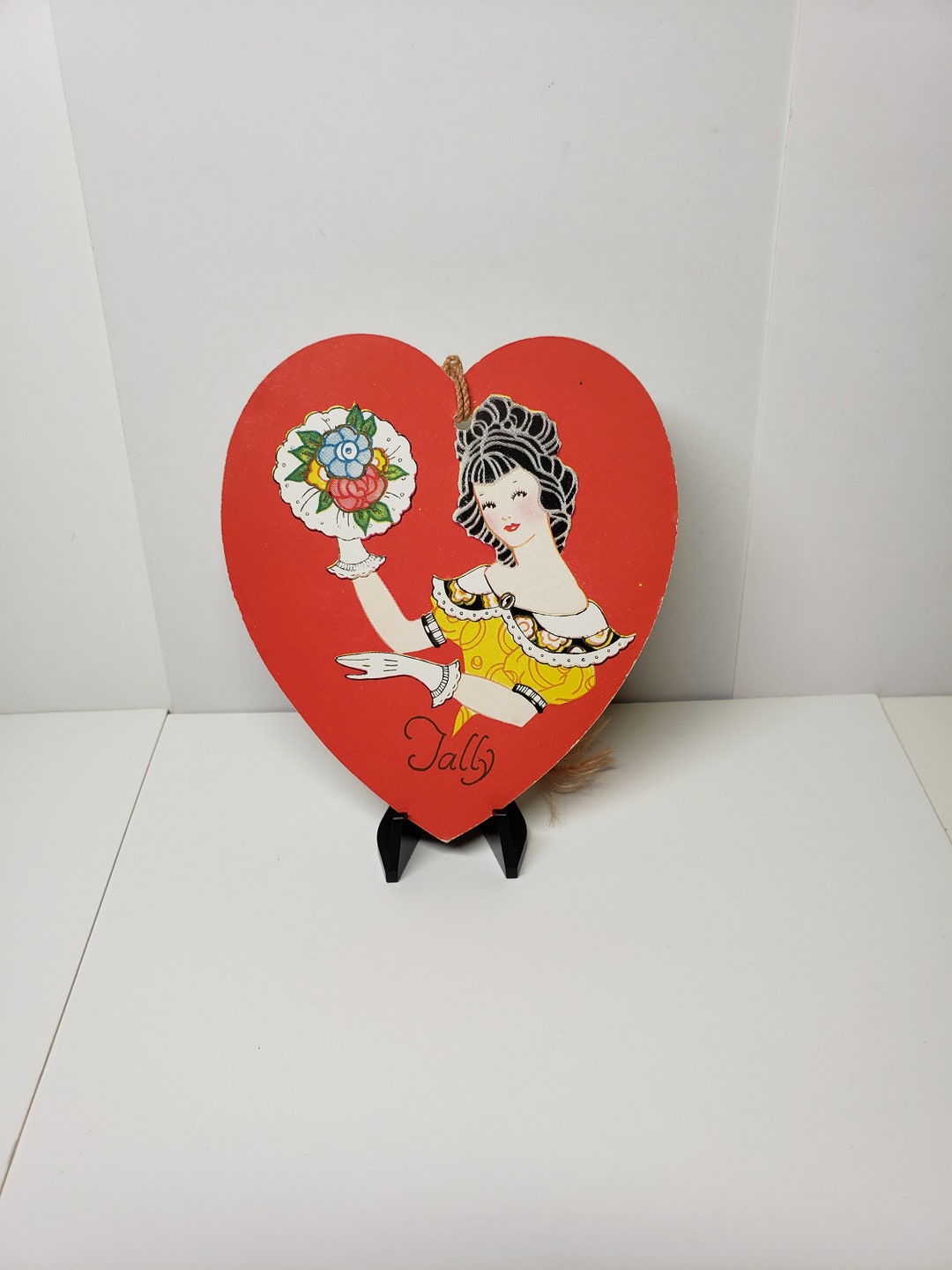 Art Deco 1920's-30's Die Cut Unused Red Heart Shaped Bridge Tally ...