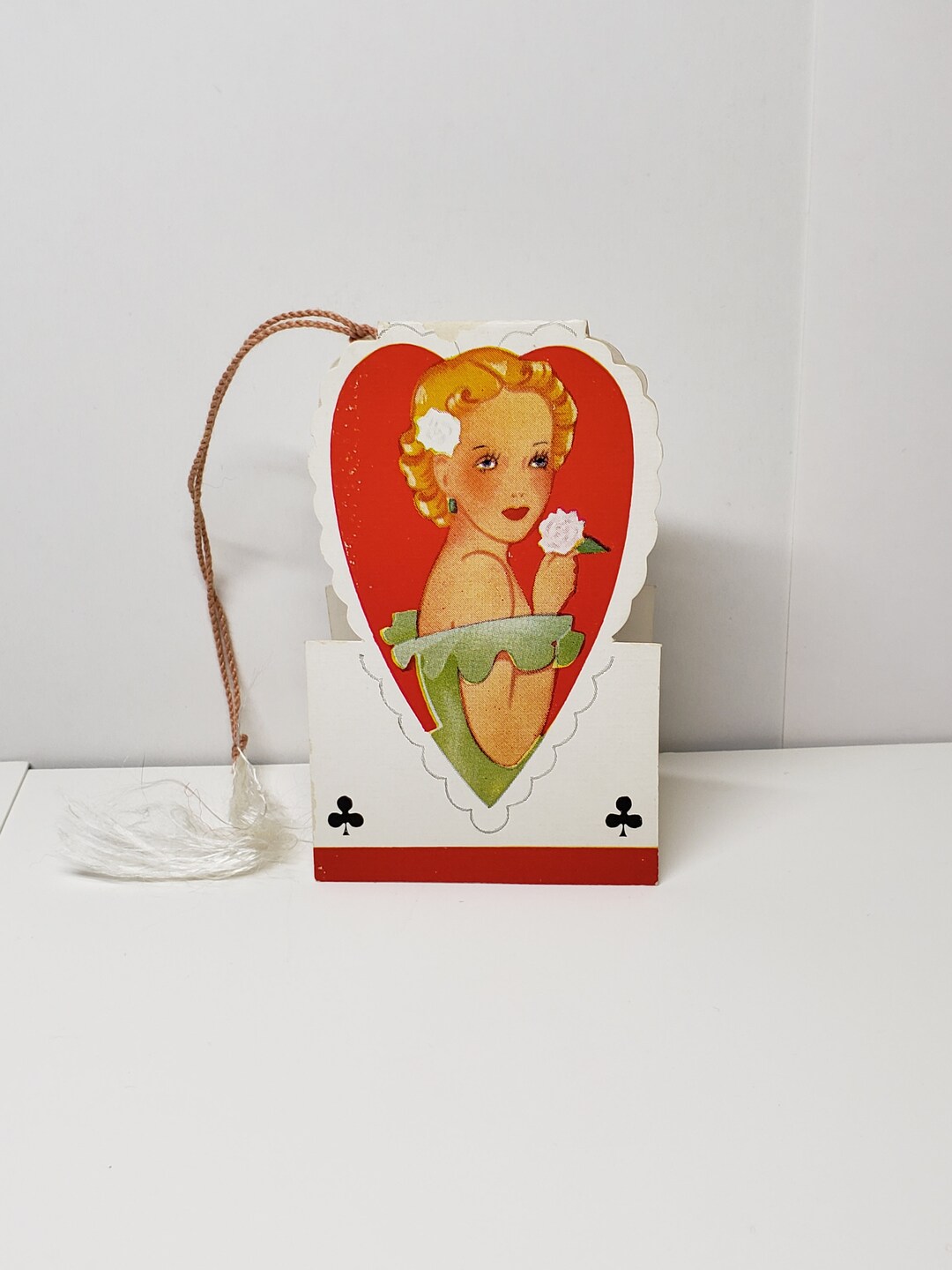 Vintage Unused 1930's Art Deco Die Cut Valentines Themed Bridge Tally ...