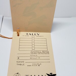 Vintage 1930's Unused Art Deco Bright Orange Halloween Bridge Tally ...