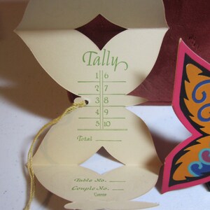 Gorgeous Art Deco 1920's-1930's Die Cut Gibson Bridge Tally Card Vivid ...
